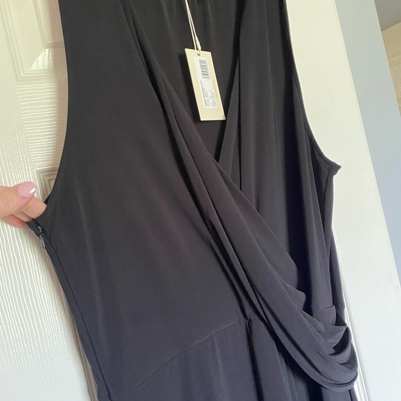 Ramy Brook Black Ruched Wrap Gown - Picture 2 of 7